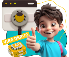 Тестирование & Vibe Debug. Охотники за багами - КИБЕРшкола программирования для детей, компьютерные курсы для школьников, начинающих и подростков - KIBERone г. Саяногорск